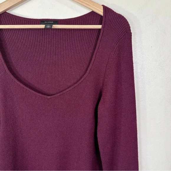 Halogen Womens Size 1X Ribbed Heart Neck Soft Long Sleeve Sweater - Picture 6 of 15